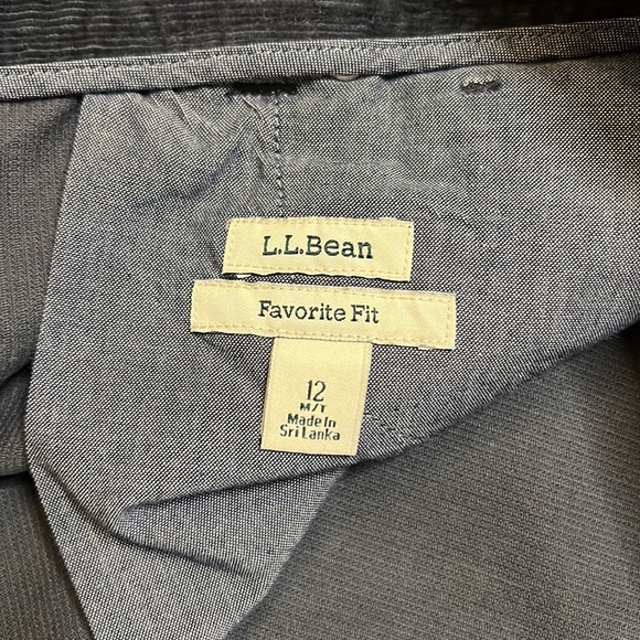 LL Bean Navy corduroy cords favorite fit high rise high waist Talbots Jean Pant - Picture 5 of 6